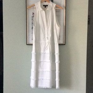 White cotton panel dress
